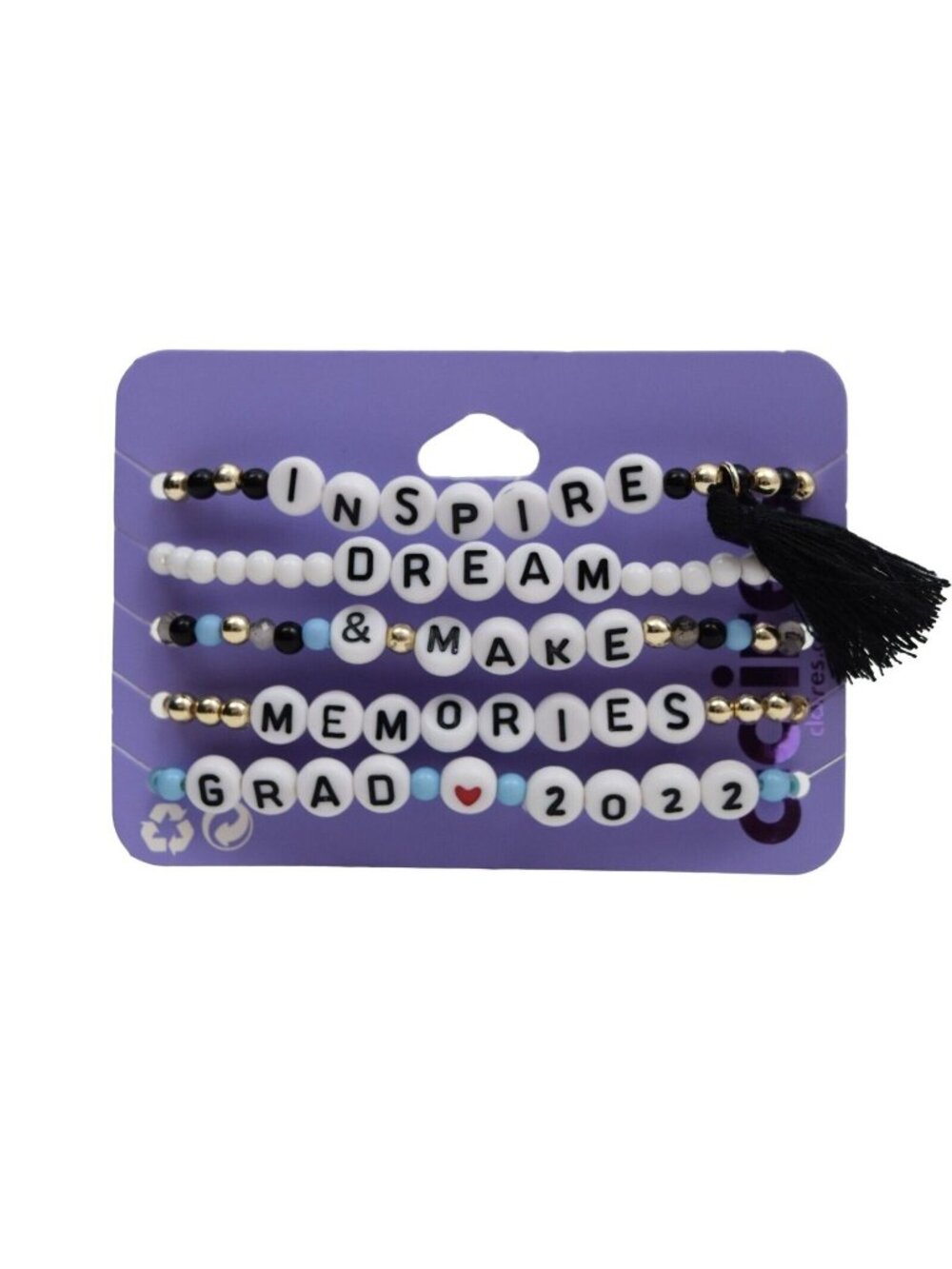 Claires Bracelets Stretch Beaded Inspire Dream Make Memories Graduation 5 total